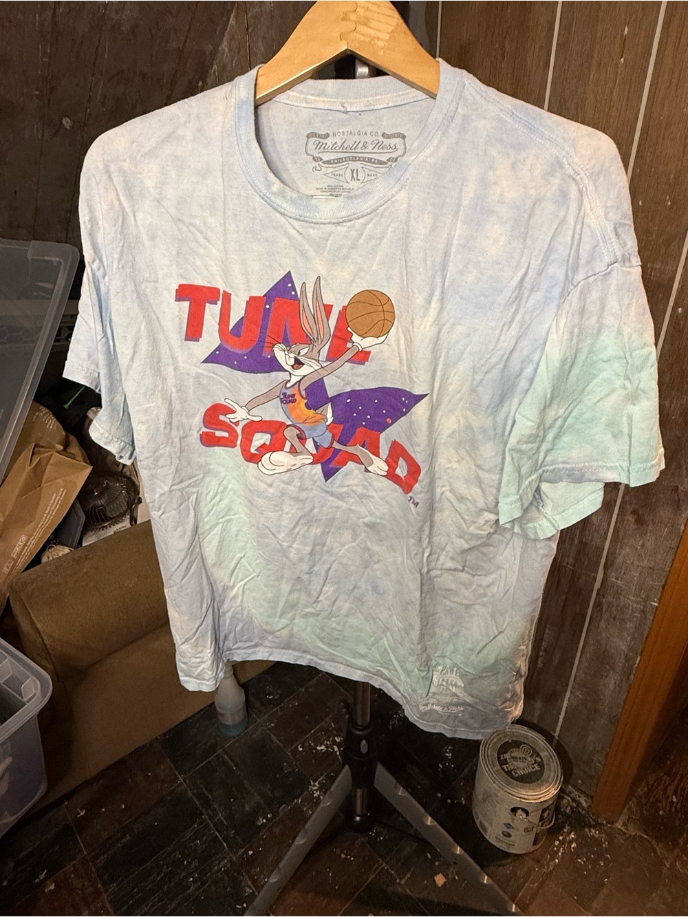 Mitchell & Ness Mens Space Jam: A New Legacy Light Blue Tune Squad Graphic Tee